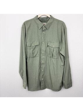 Zero Foxtrot Mens F'n Soft Daily Shirt Size M Long Sleeve Lightweight Sage Green